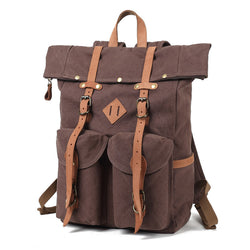 Wax Oil Canvas Backpack Oil Wax Backpack Retro Travel Bag Waterproof Canvas Backpack Travel Backpack Customization - Shipfound
