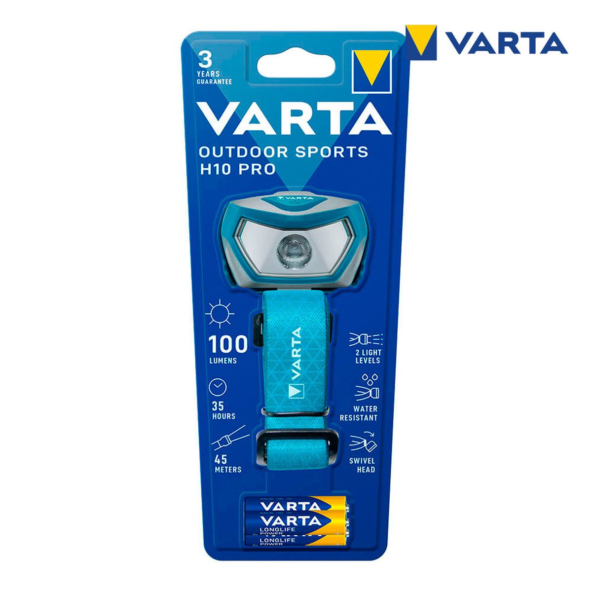Linterna frontal LED Varta 16650101421 azul
