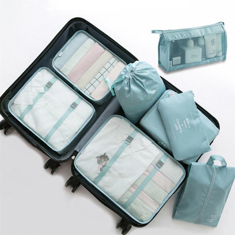 8-piece Set Luggage Divider Bag Travel Storage Clothes Underwear Shoes Organizer Packing Cube Bag - Shipfound