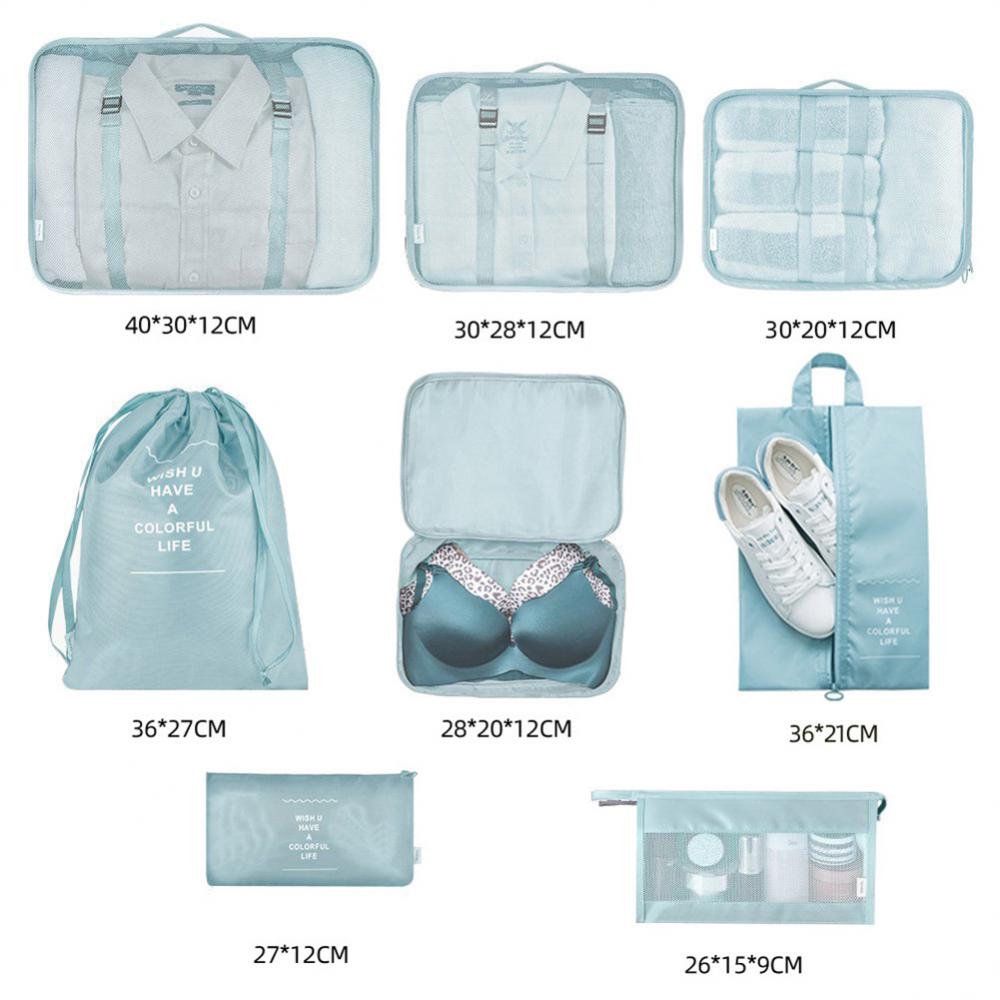 8-piece Set Luggage Divider Bag Travel Storage Clothes Underwear Shoes Organizer Packing Cube Bag - Shipfound
