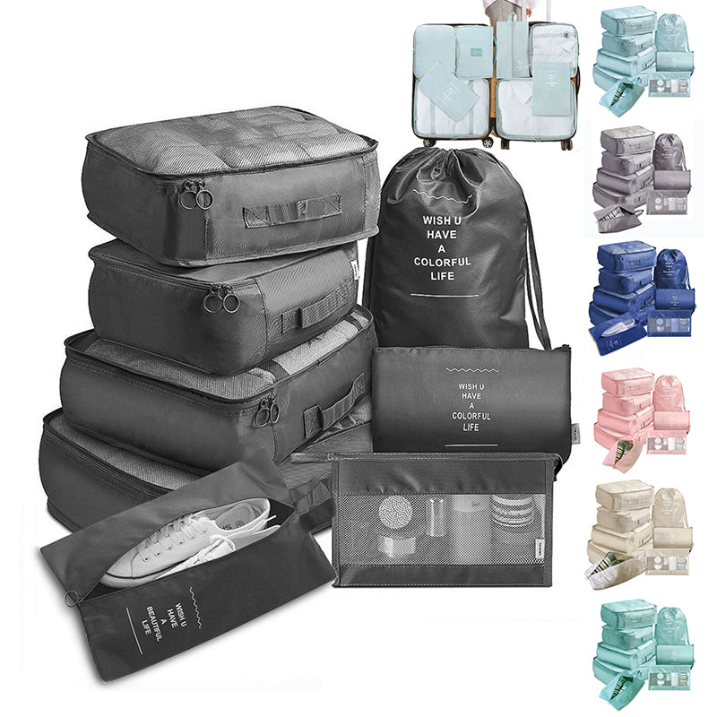 8-piece Set Luggage Divider Bag Travel Storage Clothes Underwear Shoes Organizer Packing Cube Bag - Shipfound