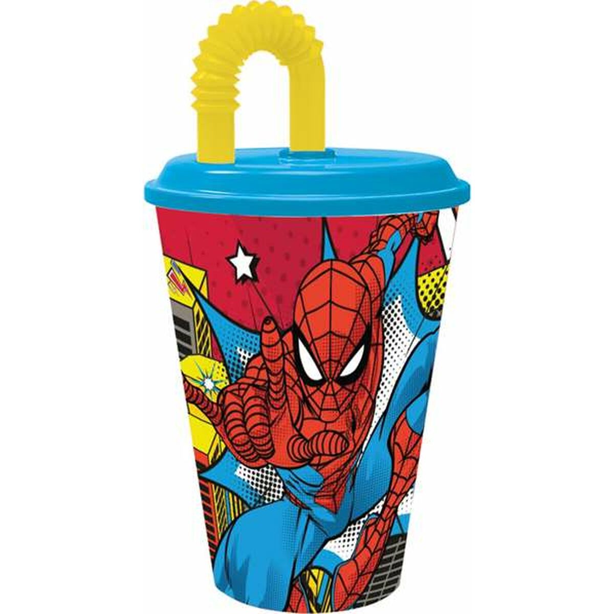 Tazza con Cannuccia Spider-Man Arachnid Grid 430 ml