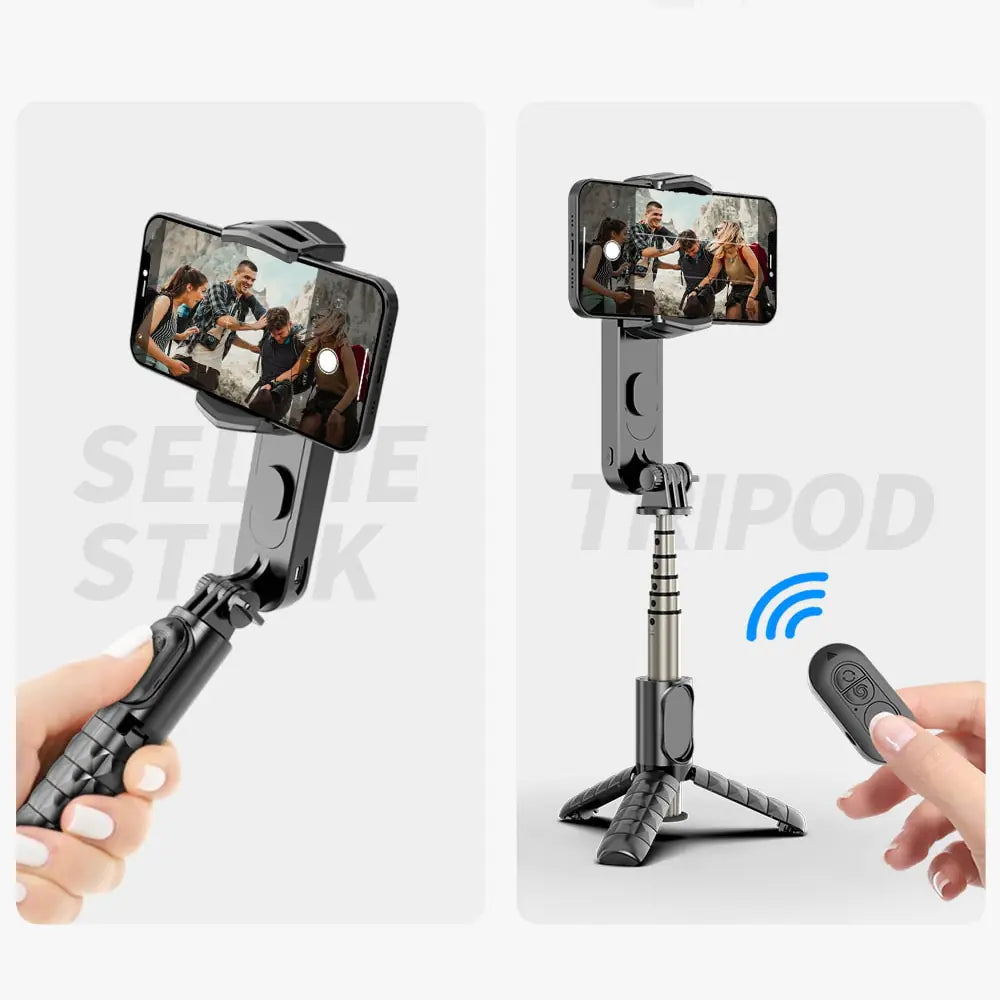 Handheld Gimbal Stabilizer Mini Selfie Stick Tripod with Removable Fill Light - Shipfound