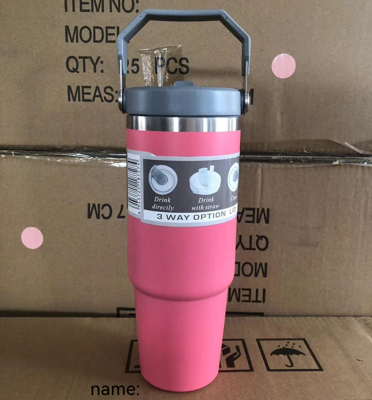 Portable Car Cup Stainless Steel Cup Travel Sports Water Bottle With Handle Cover Coffee Tumbler Cup - Shipfound