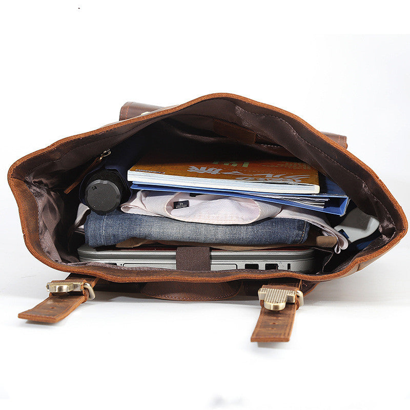 Men's Crazy Horse Leather Travel Backpack - Shipfound