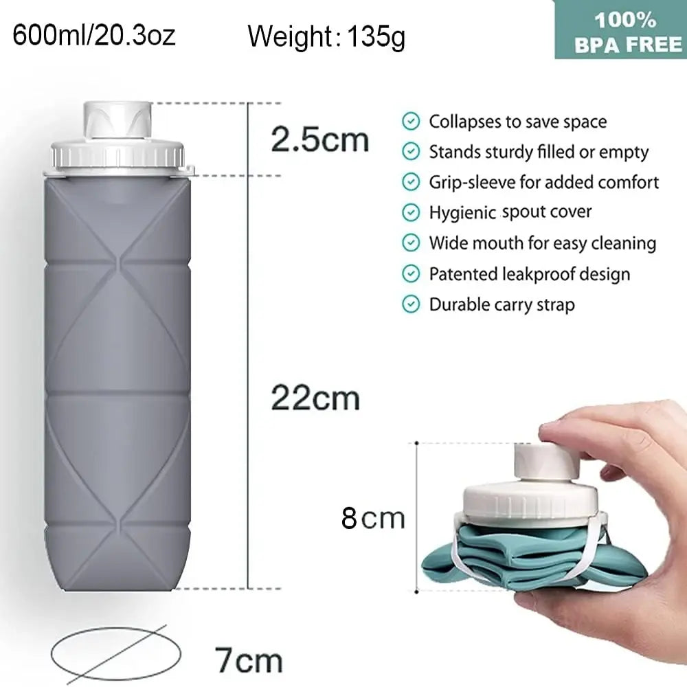 Foldable Silicone Hydration Water Bottle - Shipfound