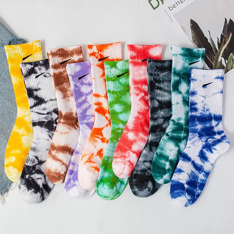 Women Tie-dye Middle Tube Socks - Shipfound