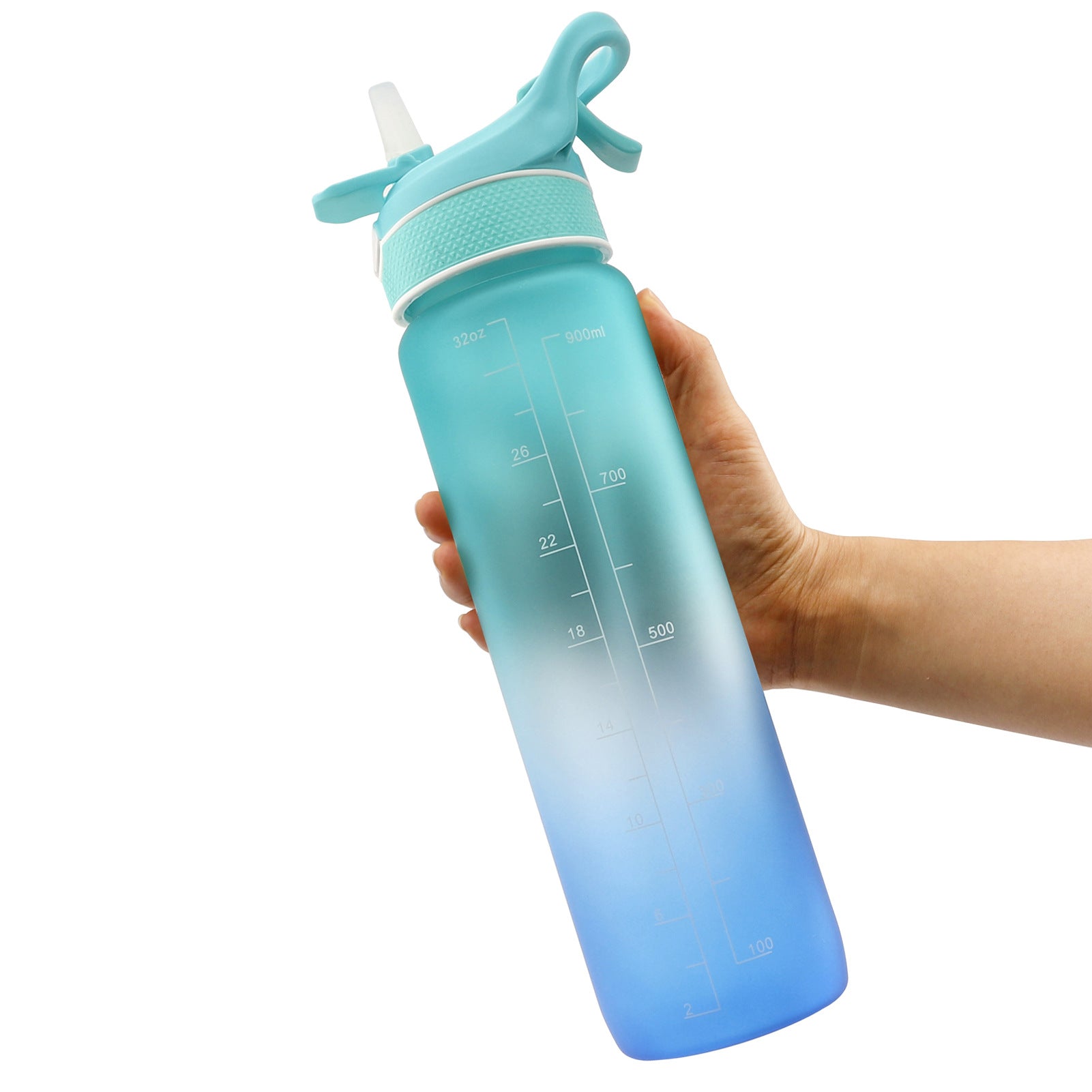 1000ML Plastic Spray Water Bottle Scrub Bounce Cover Straw Space Cup Sports Water Bottle - Shipfound