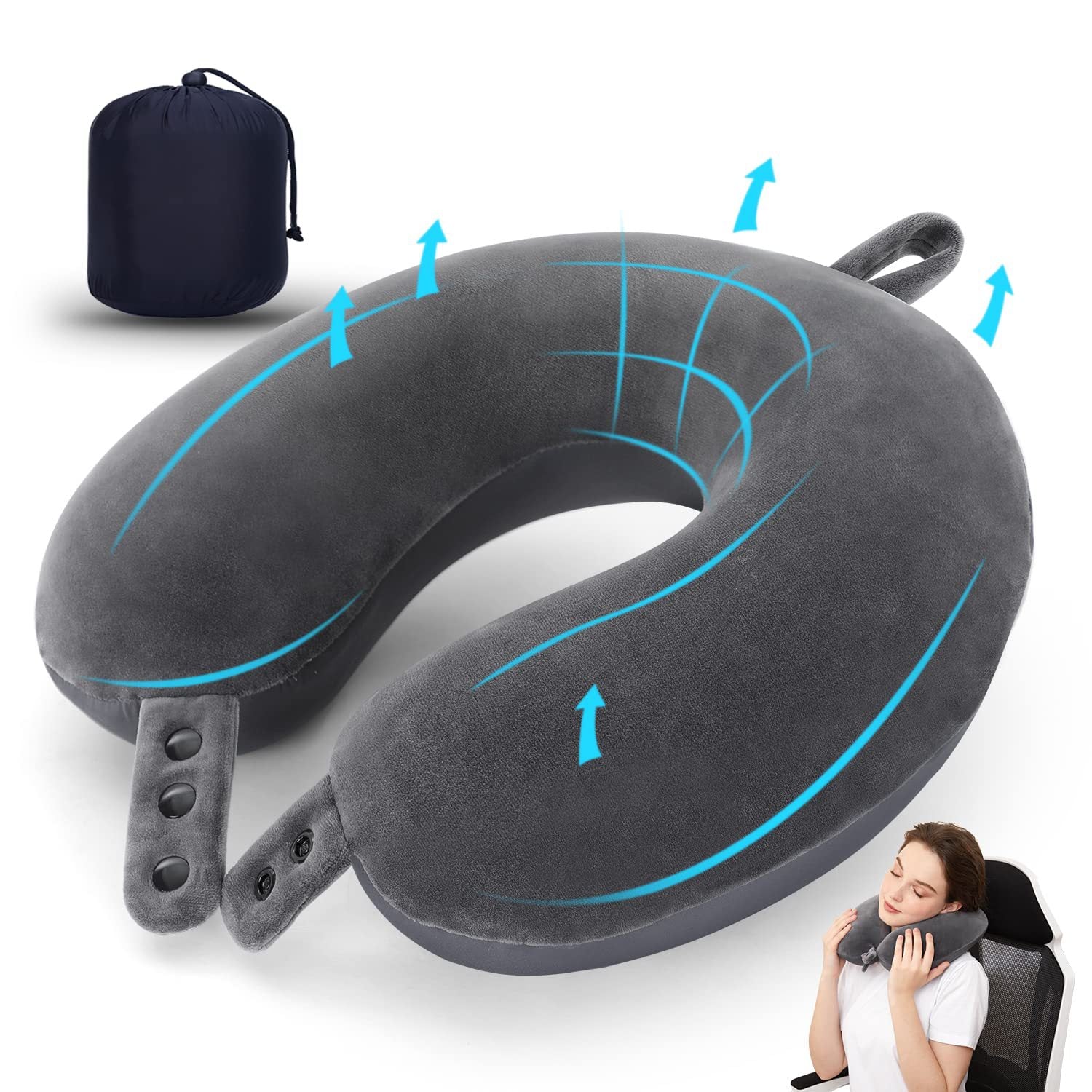 U Shaped Pillow Travel Neck Pillow Memory Foam - Shipfound