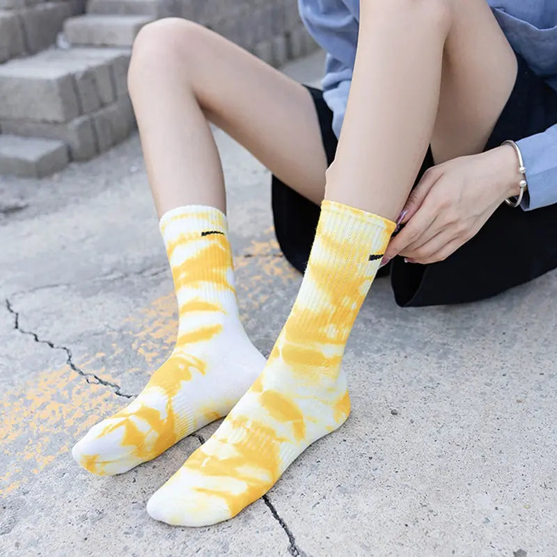 Women Tie-dye Middle Tube Socks - Shipfound