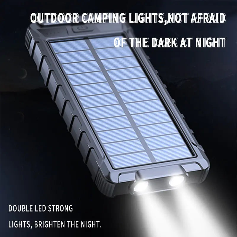 Solar Fast Charging Power Bank Portable 20000mAh Charger Waterproof - Shipfound