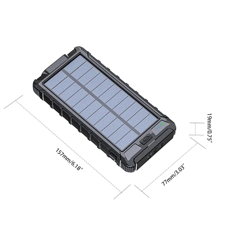 Solar Fast Charging Power Bank Portable 20000mAh Charger Waterproof - Shipfound