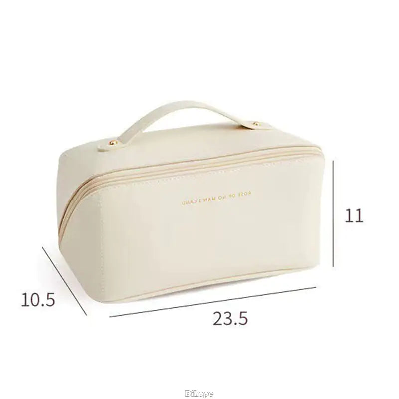 Large-Capacity Leather Cosmetic Bag - Shipfound